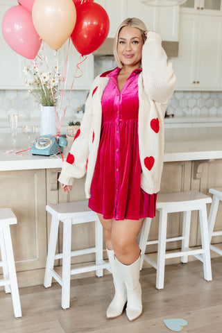 Wear Your Heart on Your Sleeve (Cardigan): Women's Heart Eyes Cardigan. Show off your playful side with this cute cardigan featuring heart-shaped eyes.